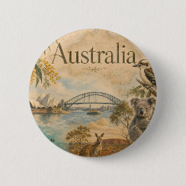 Chapa Redonda De 5 Cm Australia para amantes de Australia 