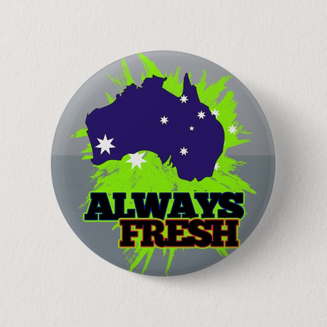 Chapa Redonda De 5 Cm Australia siempre fresca (Anverso)