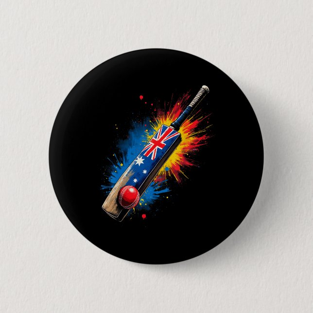 Chapa Redonda De 5 Cm Australian Cricket T  (Anverso)