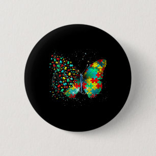 Chapa Redonda De 5 Cm Autism Awareness Butterfly Peace Lover Gige Hombre