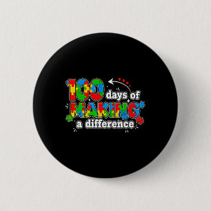 Chapa Redonda De 5 Cm Autismo 100 días haciendo una diferencia divertido