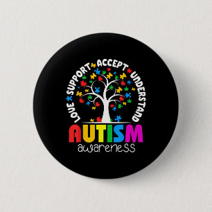 Chapa Redonda De 5 Cm Autismo Amor Camisas Acepta Apoyar El Autismo Auti