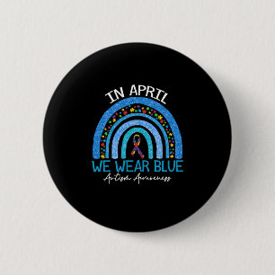 Chapa Redonda De 5 Cm Autismo Arcoiris En Abril Usamos Autismo Azul