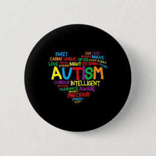 Chapa Redonda De 5 Cm Autismo Autismo Corazón Autismo Conciencia orgullo