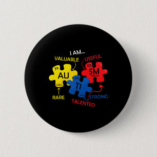 Chapa Redonda De 5 Cm Autismo Conciencia Rompecabezas Elementos Periódic