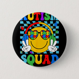 Chapa Redonda De 5 Cm Autismo Concienciación Autismo Soporte Escuadrón S