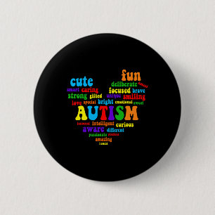 Chapa Redonda De 5 Cm Autismo Corazón Autismo Conciencia Orgulloso Autis