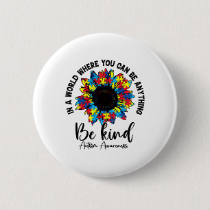 Chapa Redonda De 5 Cm Autismo de girasol lindo mamá mujeres hombres auti