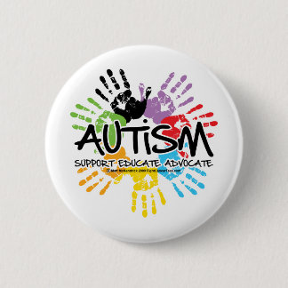 Chapa Redonda De 5 Cm Autismo Handprint
