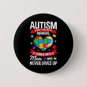 Chapa Redonda De 5 Cm Autismo Mamá Camisa a Mujeres Camisetas de Concien
