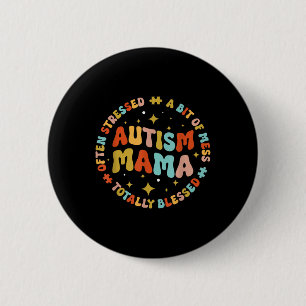 Chapa Redonda De 5 Cm Autismo Mama Groovy Autism Conciencia Inspiradora