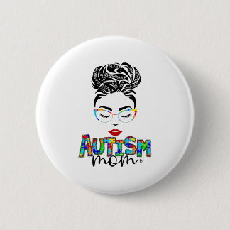 Chapa Redonda De 5 Cm autismo mamá hijo desordenado conciencia de los bo