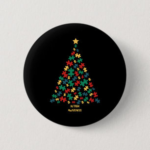 Chapa Redonda De 5 Cm Autismo navidad árbol navidad conciencia de autism