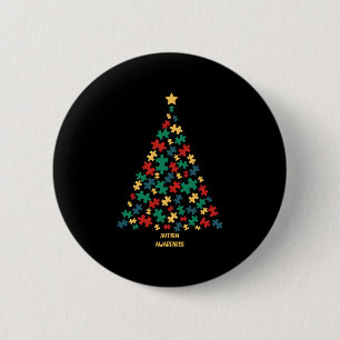 Chapa Redonda De 5 Cm Autismo navidad árbol navidad conciencia de autism