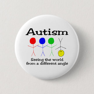 Chapa Redonda De 5 Cm Autismo que ve el mundo de un diverso ángulo