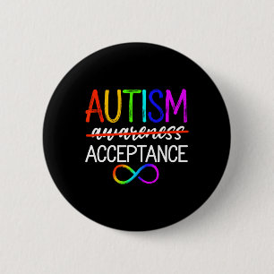 Chapa Redonda De 5 Cm Autismo - Rojo en cambio - Aceptación, no concienc