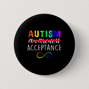 Chapa Redonda De 5 Cm Autismo - Rojo En Cambio - Aceptación No Concienci