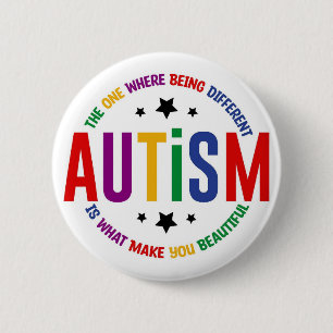 Chapa Redonda De 5 Cm Autismo: Ser Diferente Te Hace Hermoso Pin
