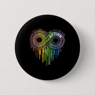 Chapa Redonda De 5 Cm Autismo Símbolo Infinito Arcoiris Concienciación
