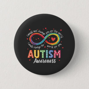 Chapa Redonda De 5 Cm Autismo Símbolo infinito Autismo Mes de Conciencia