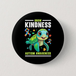 Chapa Redonda De 5 Cm Autismo tortuga rompecabezas autista Autismo Conci