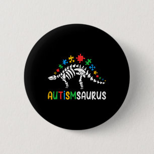 Chapa Redonda De 5 Cm Autismsaurus Dinosaur Niños Niños Infantil Concien