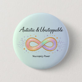 Chapa Redonda De 5 Cm Autistic Unstoppable Pastel Infinity Symbol Gift