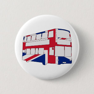 Chapa Redonda De 5 Cm Autobús de Londres con las camisetas y los regalo