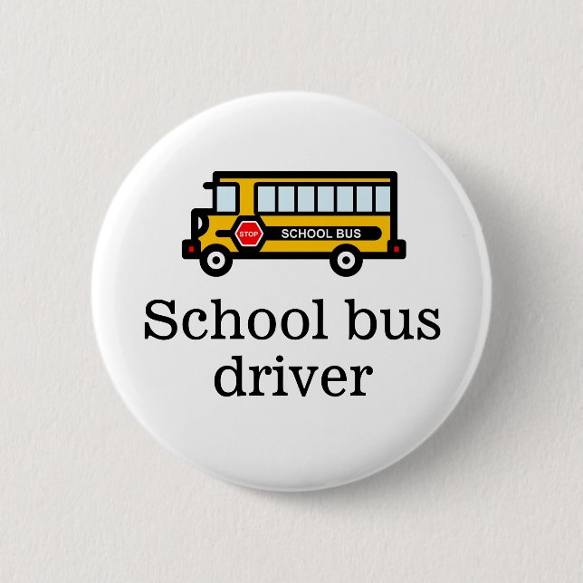 Chapa Redonda De 5 Cm Autobús escolar (Anverso)