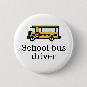 Chapa Redonda De 5 Cm Autobús escolar