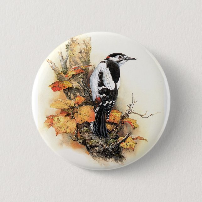 Chapa Redonda De 5 Cm Autumn Bird (Anverso)