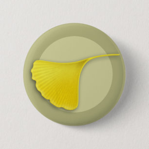 Chapa Redonda De 5 Cm Autumn Ginkgo Leaf Button