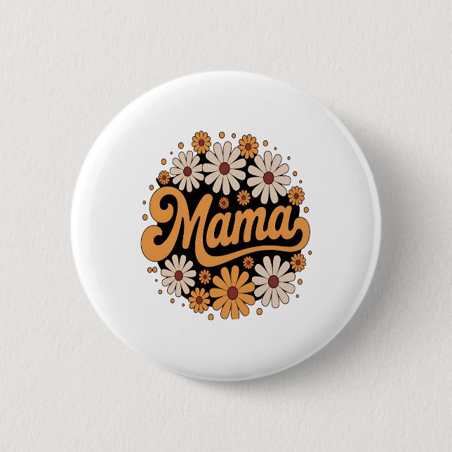 Chapa Redonda De 5 Cm Autumn Pumpkin Mama (Anverso)