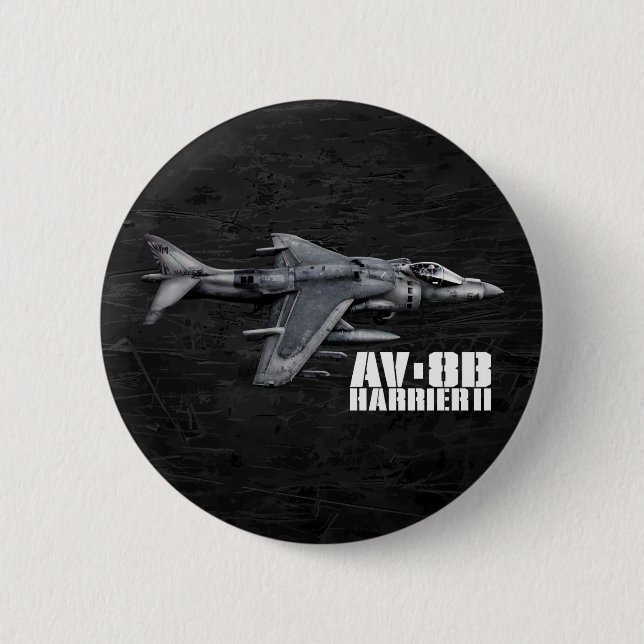Chapa Redonda De 5 Cm AV-8B Harrier II (Anverso)