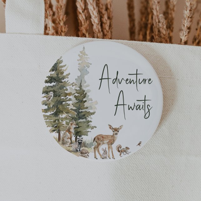 Chapa Redonda De 5 Cm Aventura de animales de bosque de bosques (Subido por el creador)