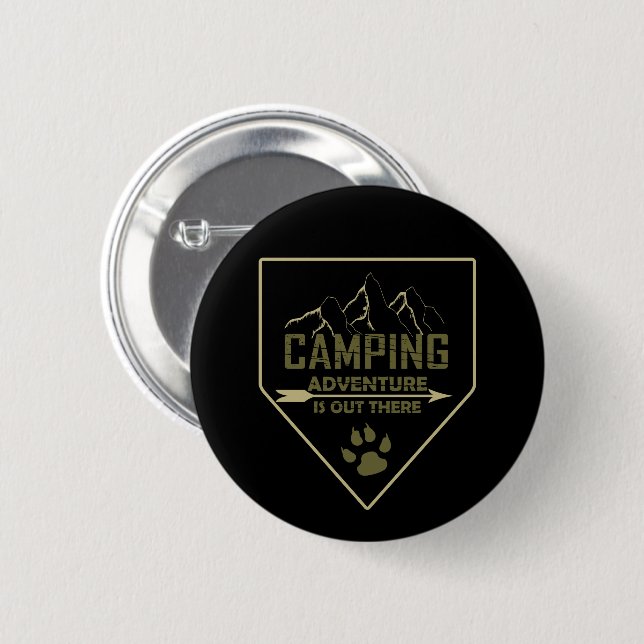 Chapa Redonda De 5 Cm aventura de camping (Anverso y reverso)