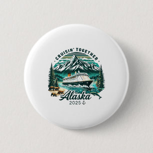 Chapa Redonda De 5 Cm Aventura de crucero vintage por Alaska 2025 Famili