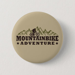 Chapa Redonda De 5 Cm Aventura en bicicleta de montaña - Bicicleta de mo