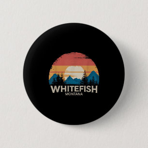 Chapa Redonda De 5 Cm Aventura invernal en Retro Whitefish Montana Lodge
