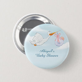 Chapa Redonda De 5 Cm Aves Adorables con Chicas Baby Shower Gift