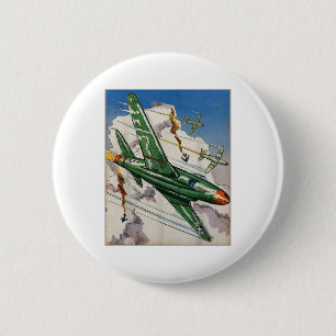 Chapa Redonda De 5 Cm Aviación De Guerra De Estados Unidos Vintage Air F