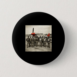 Chapa Redonda De 5 Cm Aviadores negros retro historia negra segunda guer