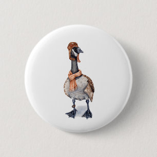 Chapa Redonda De 5 Cm Aviator Goose