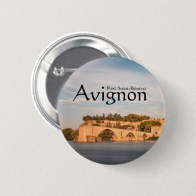Chapa Redonda De 5 Cm Avignon France Souvenir (Anverso y reverso)