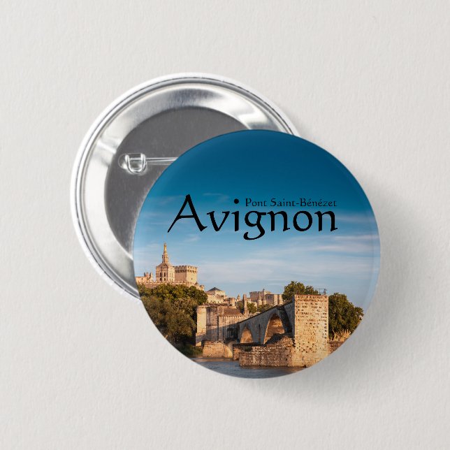 Chapa Redonda De 5 Cm Avignon Souvenir (Anverso y reverso)