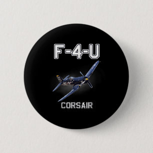 Chapa Redonda De 5 Cm Avión militar Wwii de F4u Corsair Warbird