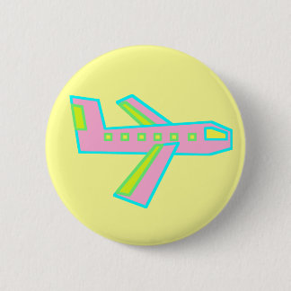 Chapa Redonda De 5 Cm Avión rosado de Zooper