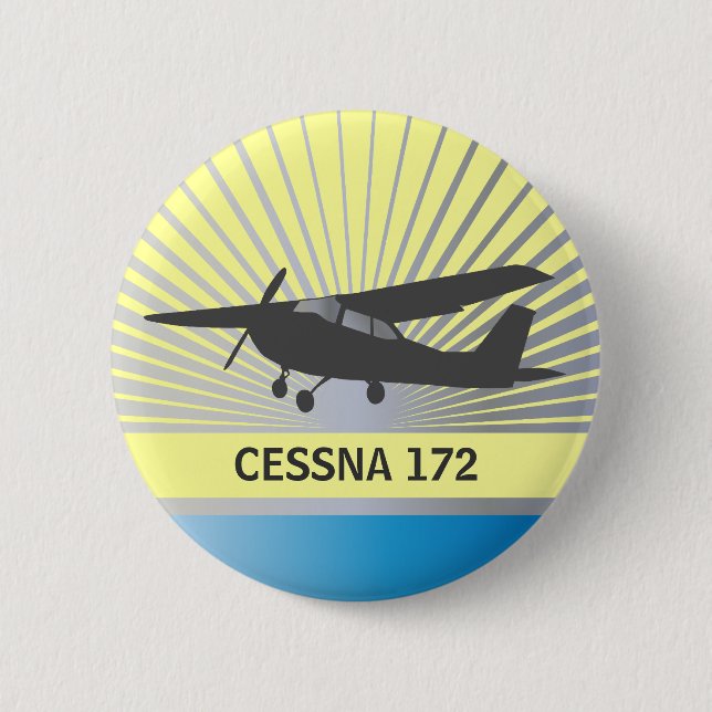 Chapa Redonda De 5 Cm Aviones de ala alta (Anverso)