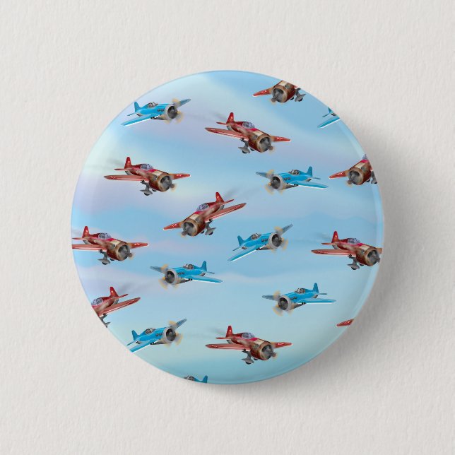 Chapa Redonda De 5 Cm Aviones de Juguete (Anverso)