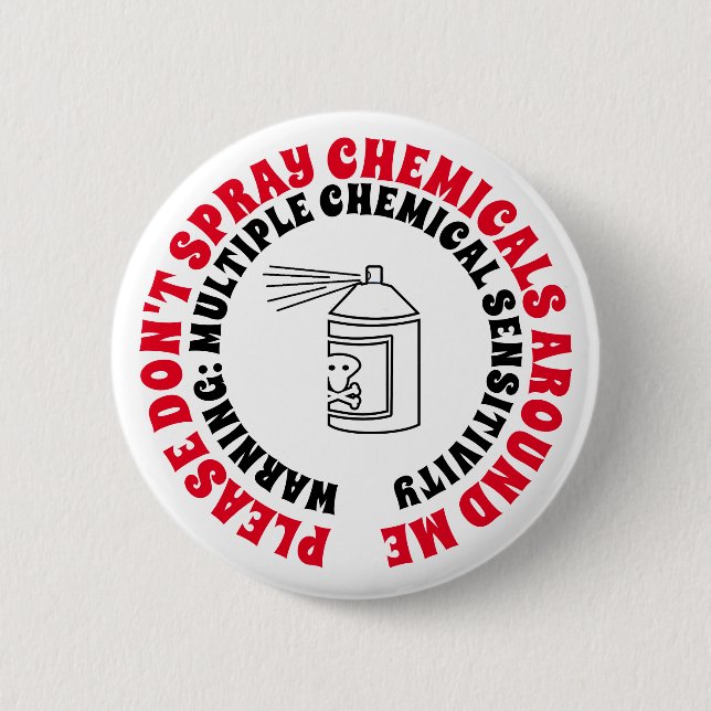Chapa Redonda De 5 Cm Aviso de desórdenes de sensibilidad química múltip (Anverso)